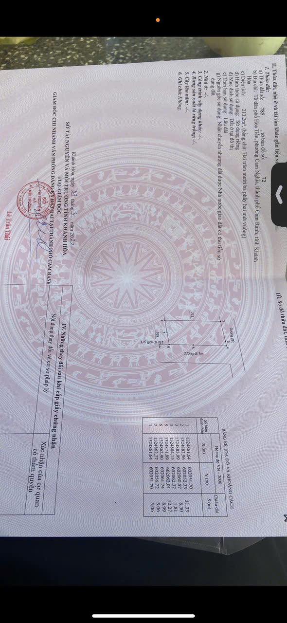 Đất lô góc Hòa Tiến Cam Nghĩa 213.2m² giá 3 tỷ - Tiện ích đầy đủ, pháp lý rõ ràng!