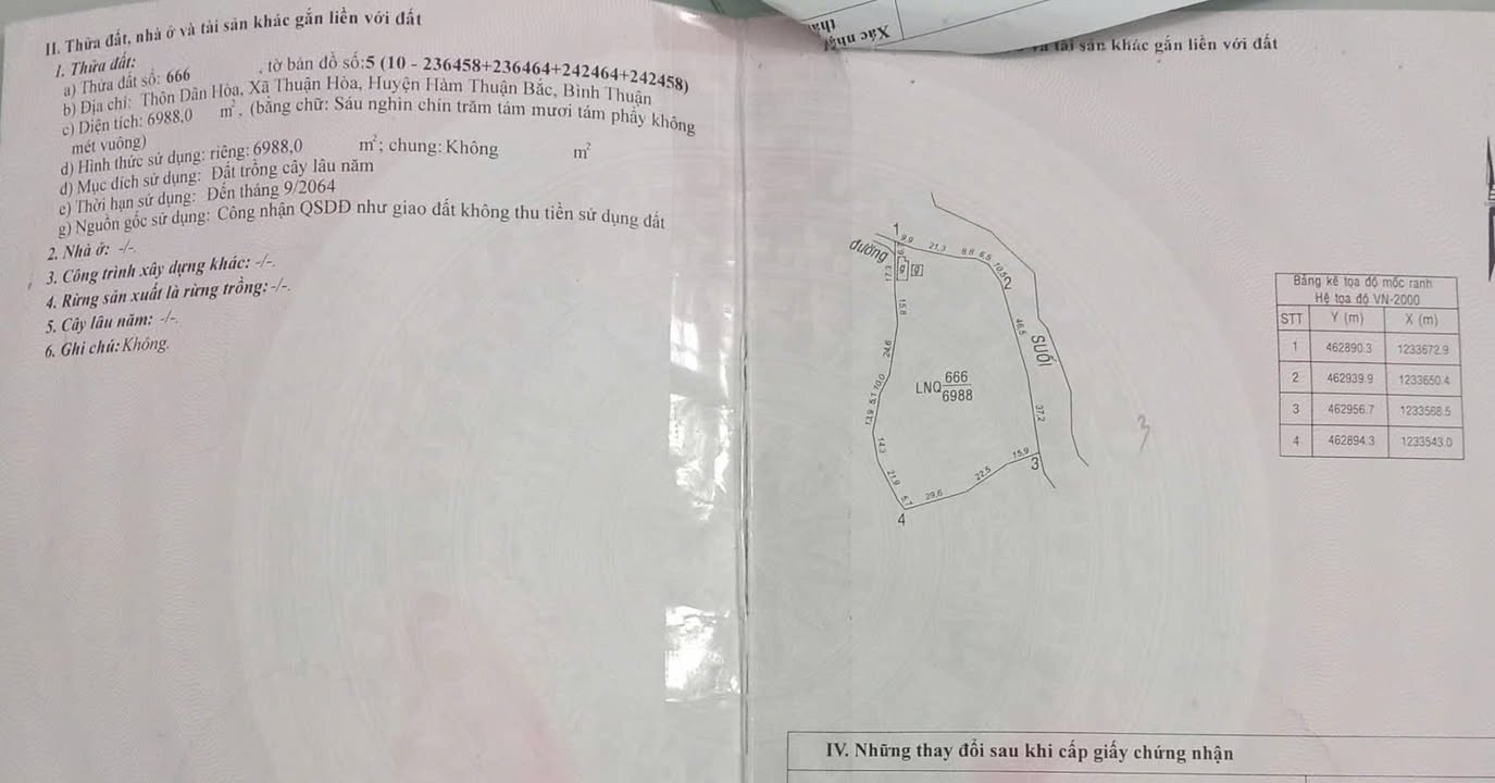 Đất 7 Sào View Suối Xã Thuận Hoà, Hàm Thuận Bắc 1.4 tỷ - Đường ô tô vào tận nơi!