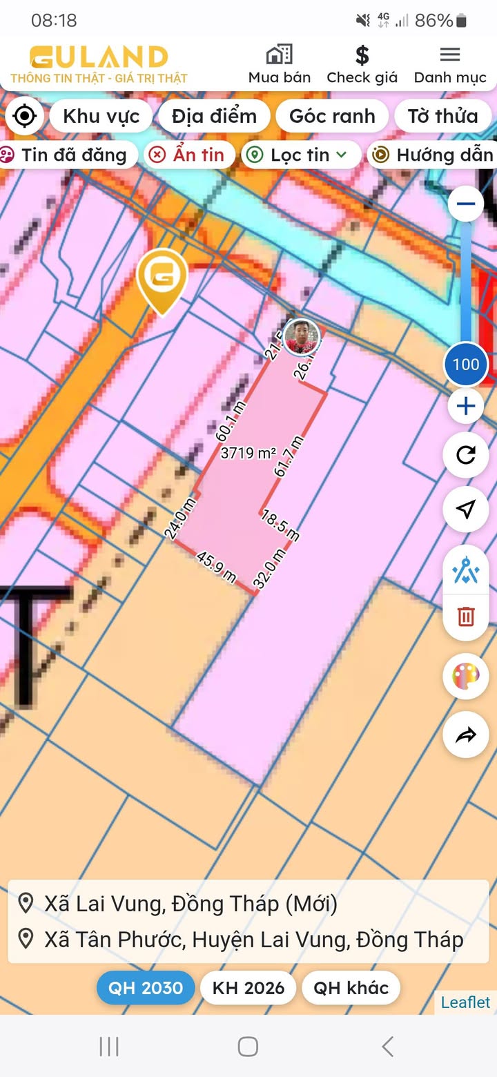 Đất vườn Phong Hòa Đồng Tháp 3695m² giá 1.95 tỷ - Gần bến phà Thới An