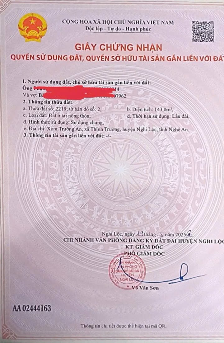 Lô đất Nghi Trường, Nghi Lộc 143m² giá 2.37 tỷ - Pháp lý rõ ràng, sẵn sàng sang tên!