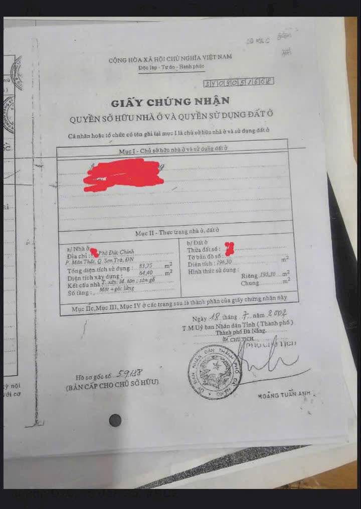 Nhà Mặt Tiền Đường Phó Đức Chính, Sơn Trà 196m² giá 16 tỷ - Vị trí kinh doanh lý tưởng!