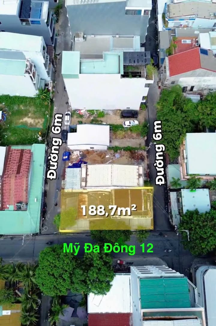 Lô đất mặt tiền 3 đường Mỹ Đa Đông 12 - Ngũ Hành Sơn 188,7m² giá 37 tỷ - Cách biển chỉ 200m!