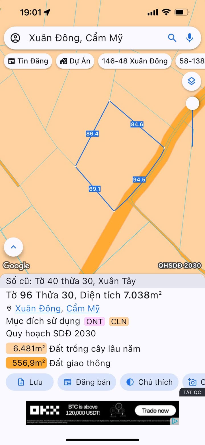 Đất mặt đường Betong Xuân Tây 5000m² giá 1.925 tỷ - Cơ hội đầu tư tuyệt vời!