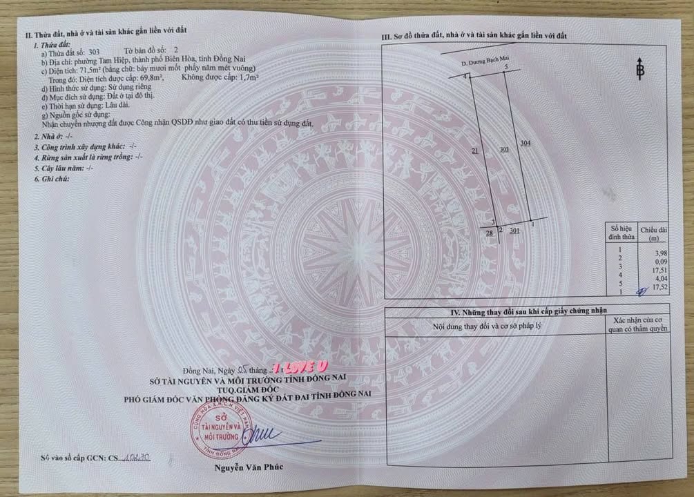 Lô đất mặt tiền đường Dương Bạch Mai, phường Tam Hiệp, 70m² - Sổ riêng chính chủ, giá 3.65 tỷ!