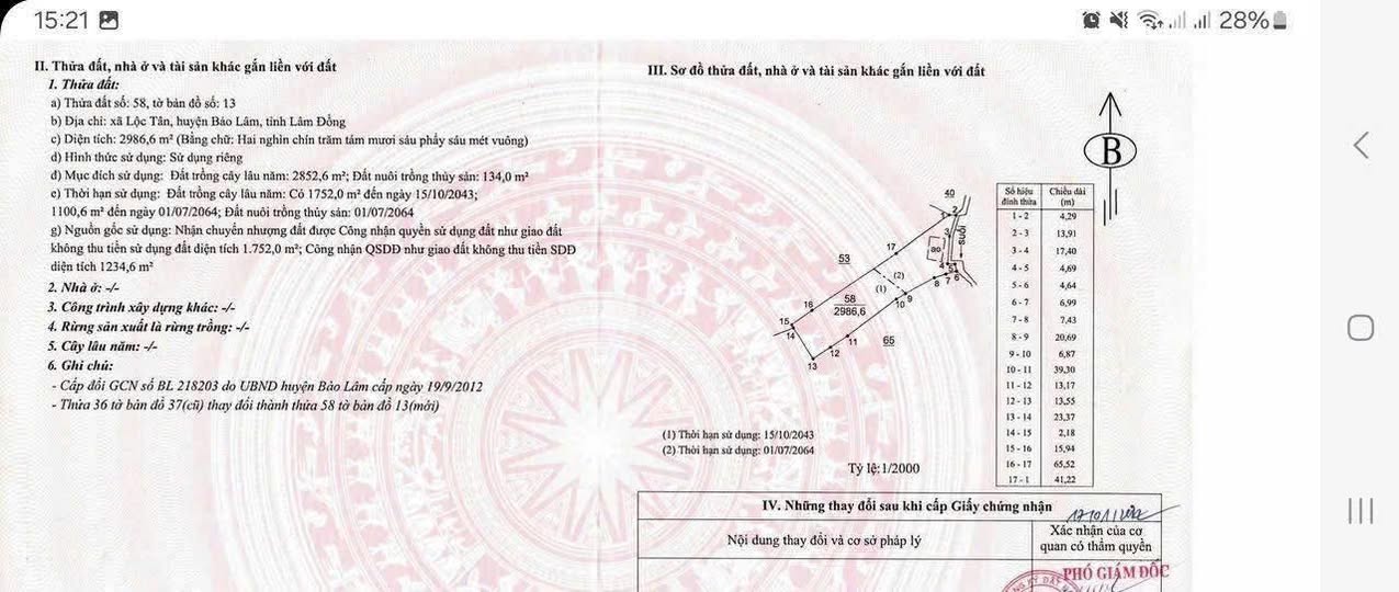 Đất thổ cư Lộc Tân 10.800m² giá 1.7 tỷ - Sổ đỏ chính chủ, vị trí sát khu dân cư!