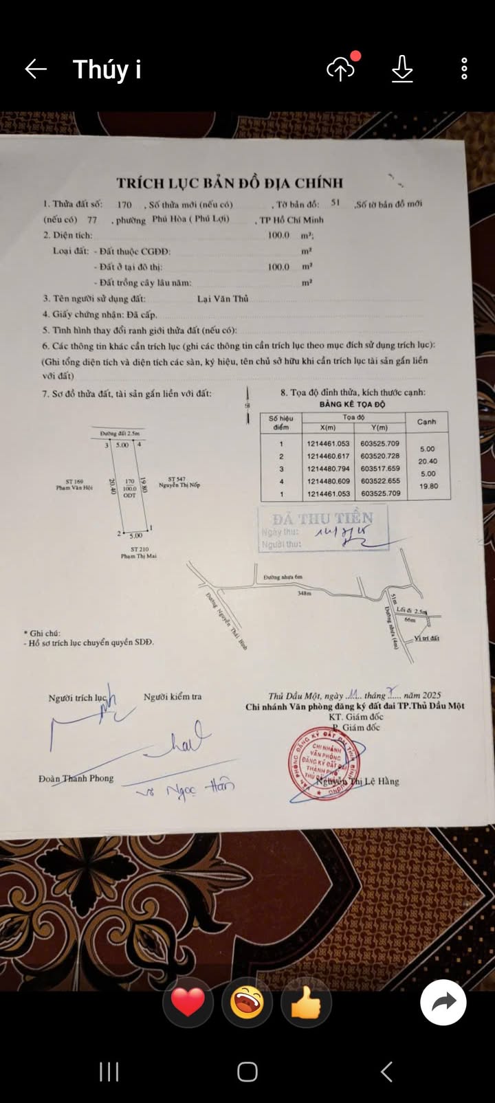 Lô đất thổ cư 100% tại Phú Hòa, Thủ Dầu Một 100m² giá 1.69 tỷ - Bán gấp!