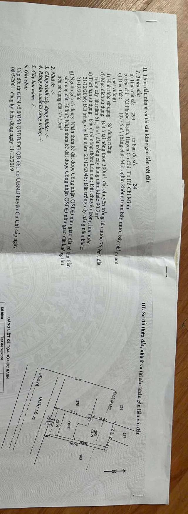 Đất mặt tiền Quốc lộ 22, Củ Chi 1078m² giá 7 tỷ - Cơ hội đầu tư sinh lời!