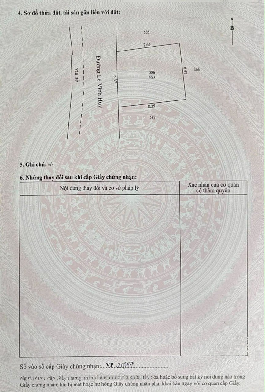 Đất mặt tiền đường Lê Vĩnh Huy, Hòa Cường Bắc, 50.8m² giá 5.85 tỷ - Cơ hội đầu tư hấp dẫn!