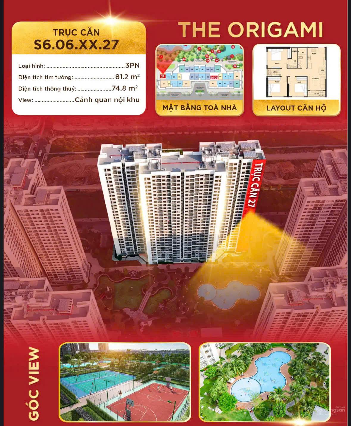 Căn hộ 3PN Origami Vinhomes Grand Park 82m² giá 4.546 tỷ - Cơ hội đầu tư độc quyền!