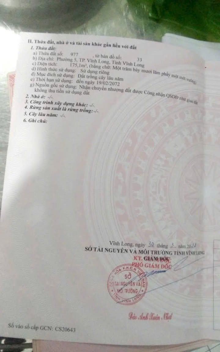 Đất nền Phường 5, Vĩnh Long 175m² giá 800 triệu - Khu dân cư đông đúc, tiện nghi!