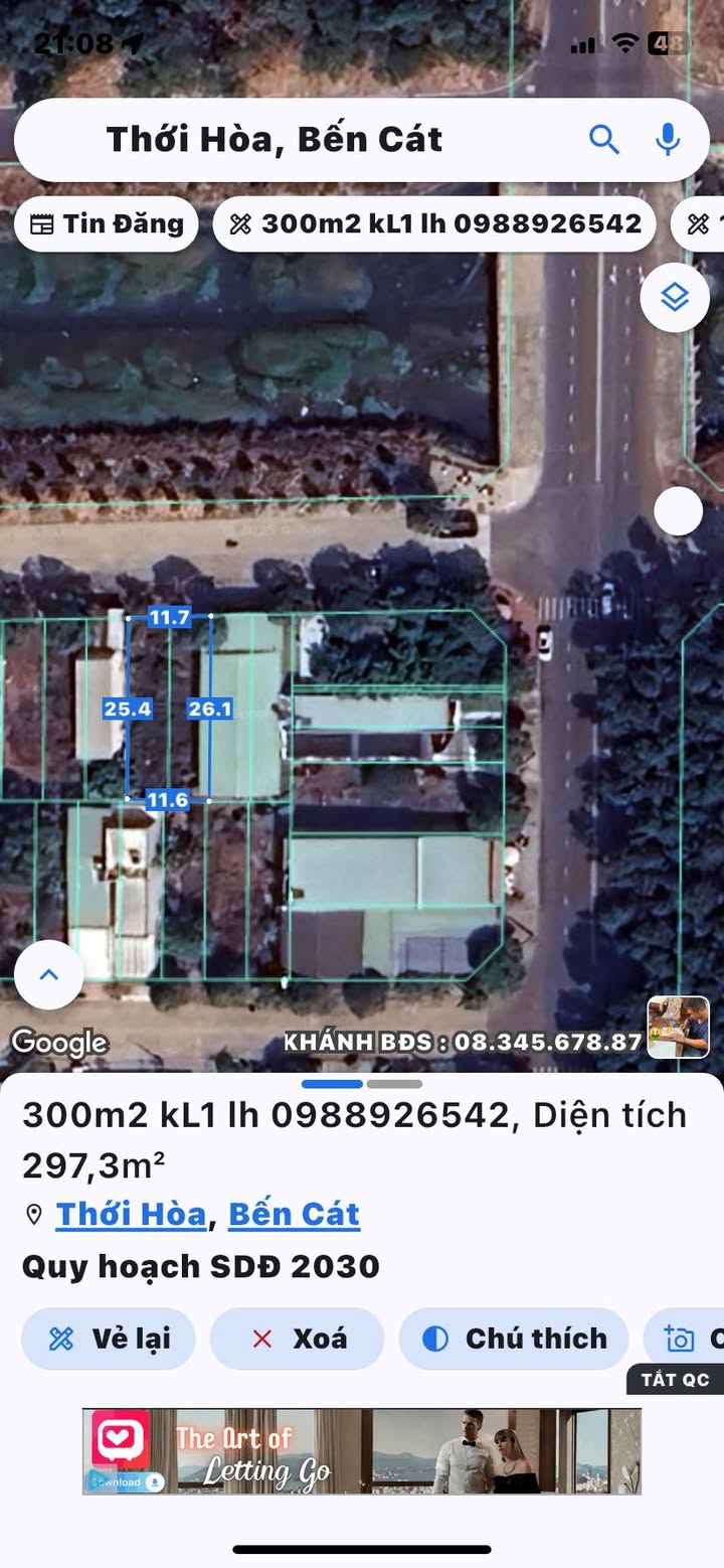 Đất nền Bến Cát 300m² giá 2.55 tỷ - Sổ đỏ chính chủ, đầu tư sinh lời!