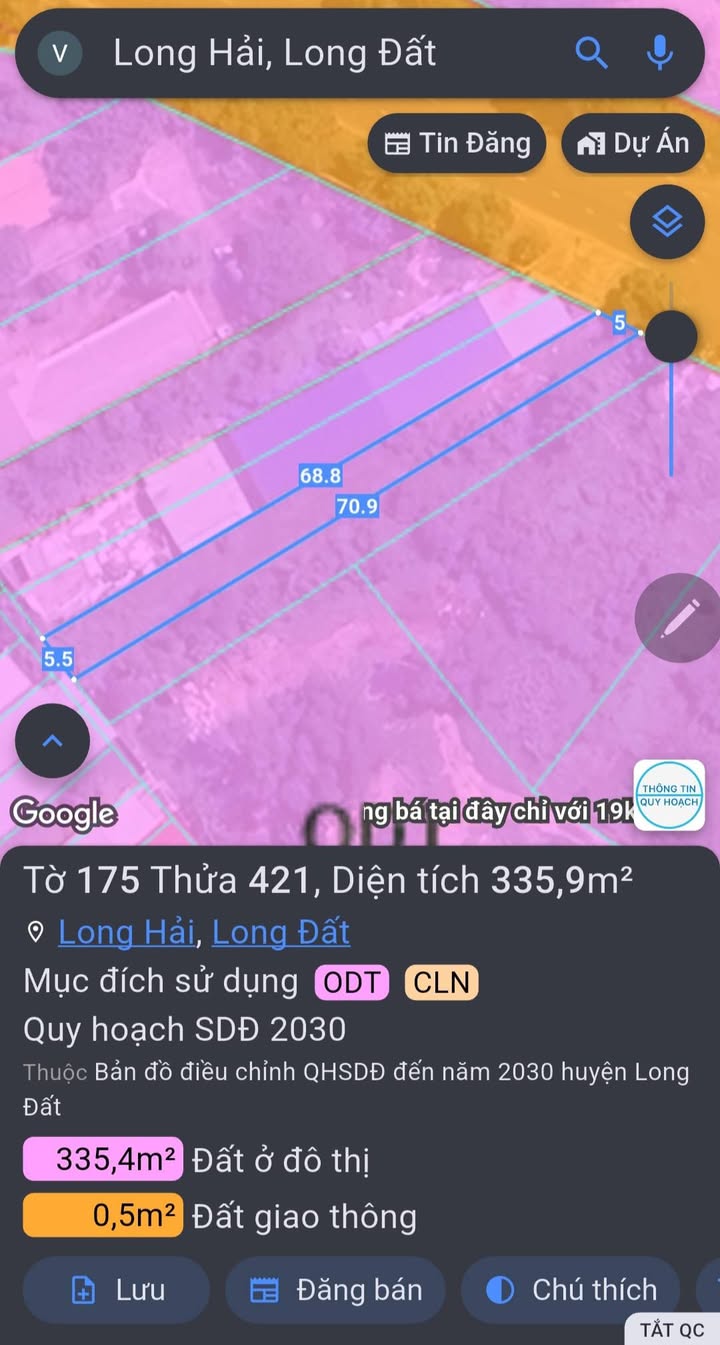 Đất mặt tiền đường Nguyễn Tri Phương, xã Long Hải 700m² giá 13.09 tỷ - Cơ hội vàng đầu tư!