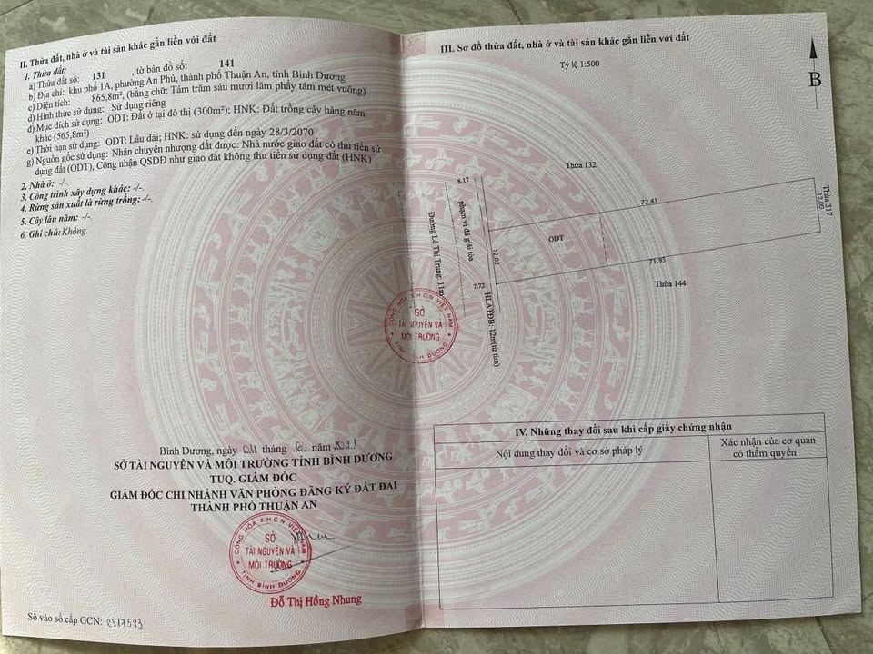 Đất nền mặt tiền Lê Thị Trung, An Phú, Thuận An 1760m² - Cơ hội đầu tư hiếm có!