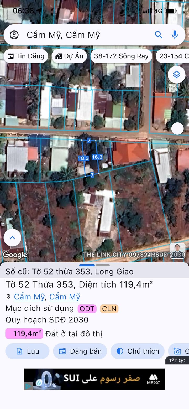 Đất nền Long Giao, Cẩm Mỹ 126m² giá 790 triệu - Sổ đỏ chính chủ, vị trí đẹp!