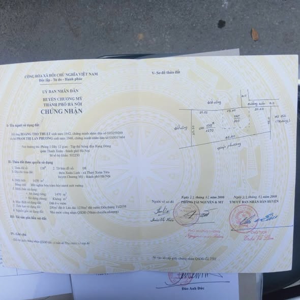 Đất nền Thủy Xuân Tiên 1470m² giá chỉ vài triệu/m² - Cơ hội đầu tư hấp dẫn!