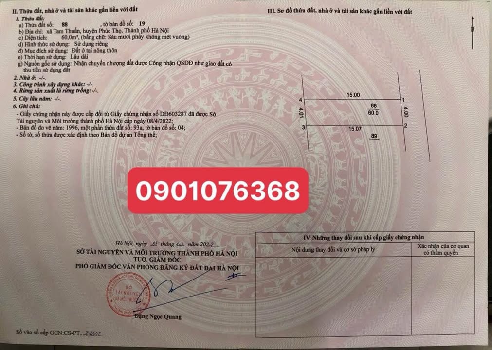 Đất nền Tam Thuấn, Phúc Thọ, 60m² giá 2.58 tỷ - Sổ đỏ chính chủ