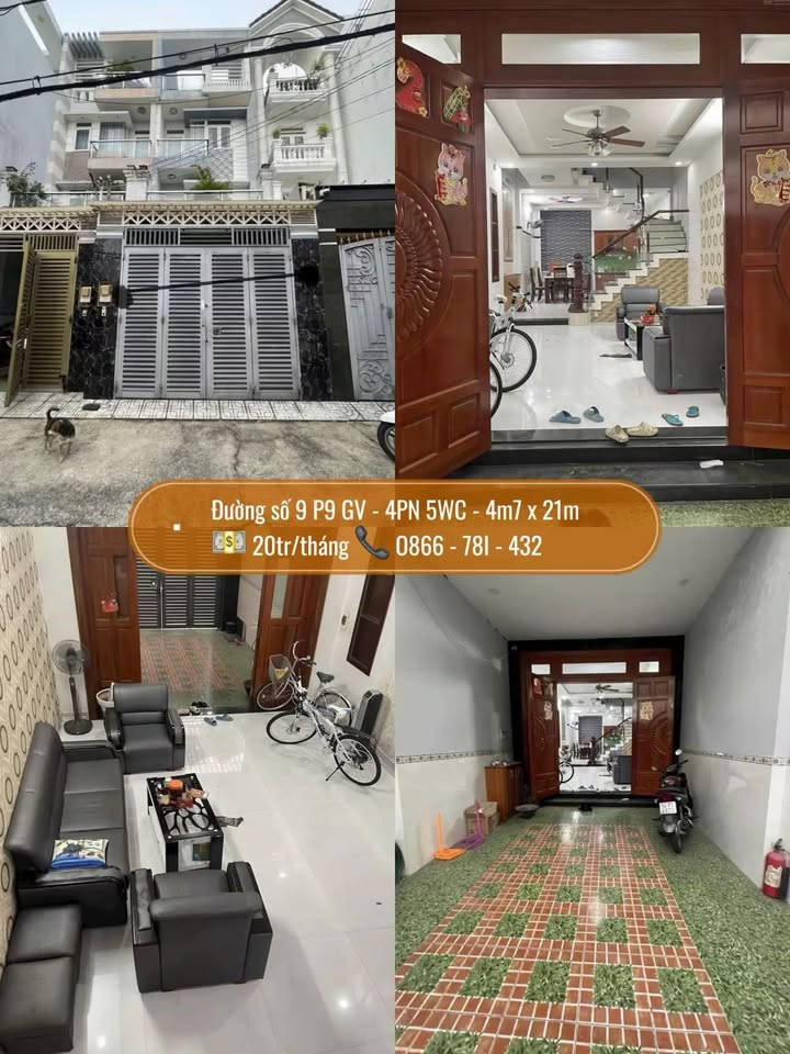 Nhà nguyên căn Gò Vấp 98m² giá 20 triệu - Hẻm xe hơi thuận tiện!