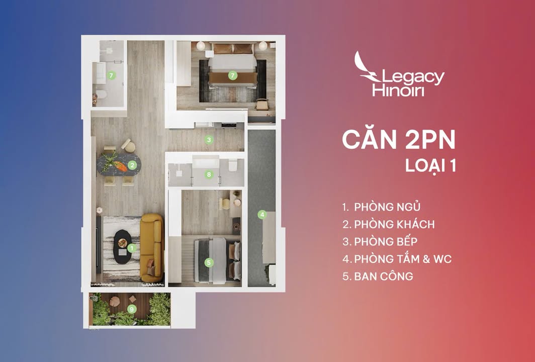 Căn hộ Legacy Hinoiri Hòa Lạc 84m² giá 4.62 tỷ - Không gian sống chuẩn Nhật