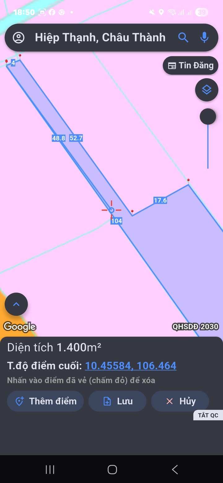 Đất nền 1400m² ấp 8, xã Hiệp Thạnh, Châu Thành - Giá chỉ 500 triệu!