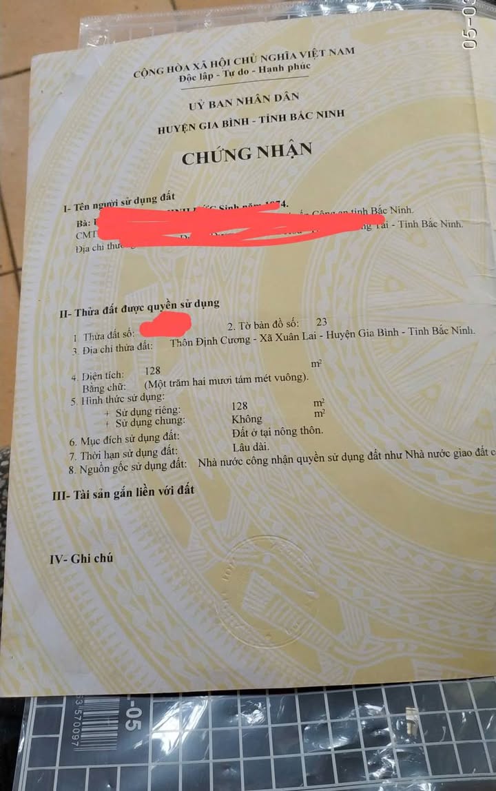 Đất nền xã Xuân Lai, Gia Bình 128m² giá 4.75 tỷ - Sổ đỏ chính chủ, đầu tư sinh lời!