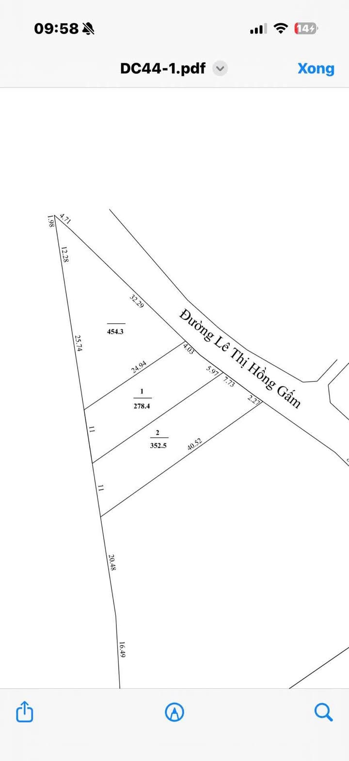 Đất nền 300m² Đường Lê Thị Hồng Gấm - Giá 1 tỷ - Cơ hội đầu tư tuyệt vời!