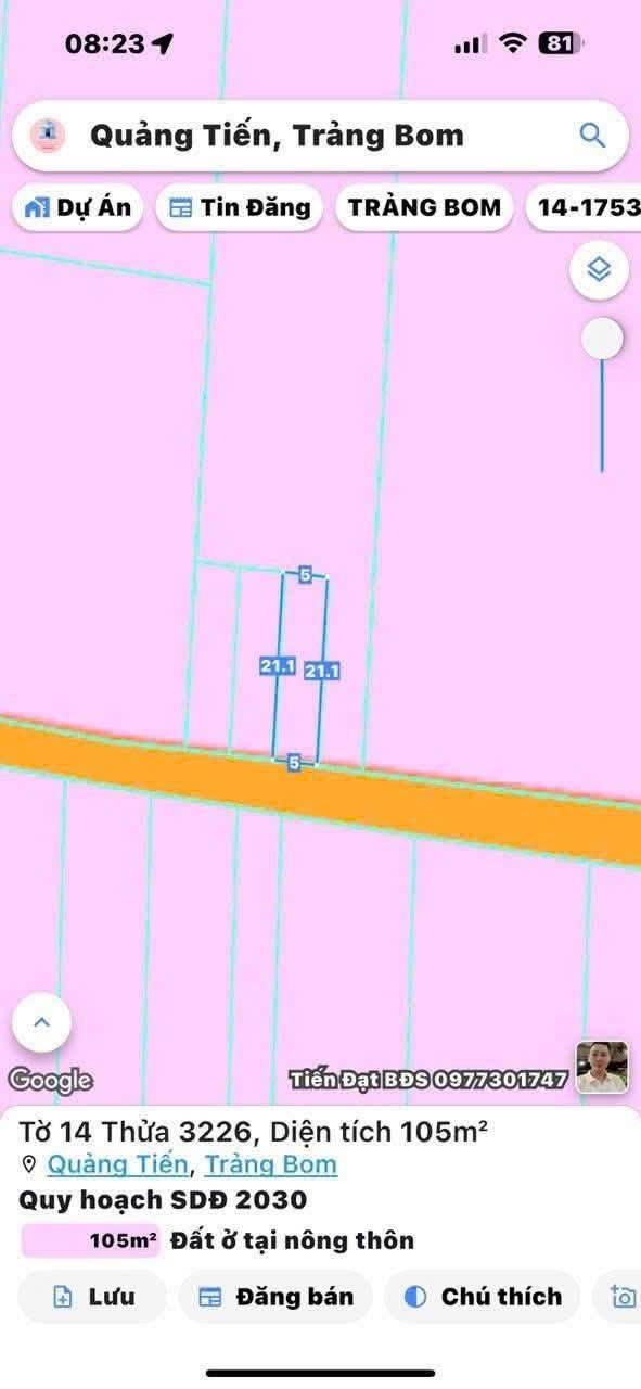 Đất nền Quảng Tiến Trảng Bom 105m² - Sổ đỏ chính chủ, giá tốt không thể bỏ lỡ!