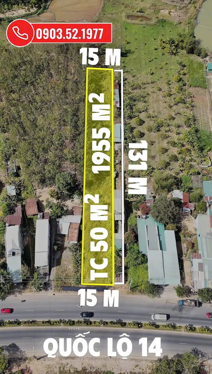 Bán đất mặt tiền Tôn Đức Thắng, Đăk Cấm 1955m² giá 2,9 tỷ - Cơ hội đầu tư tuyệt vời!