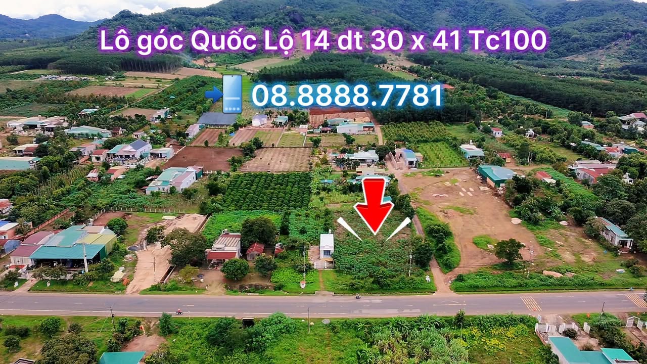 Đất nền đầu tư kinh doanh 1230m² giá 3 tỷ - Lô góc đẹp tại Quốc Lộ 14