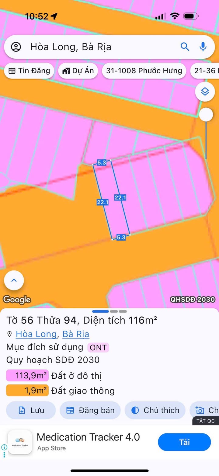 Lô đất Hòa Long - Bà Rịa 116m² giá chỉ 2.45 tỷ - Đầu tư sinh lời ngay!