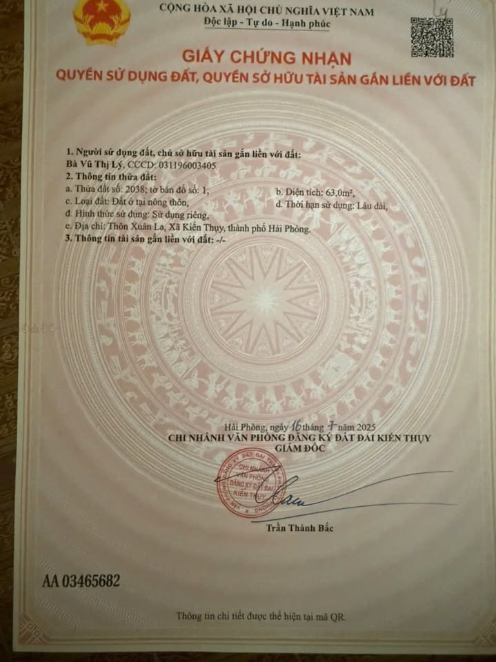 Đất nền Thanh Sơn, Kiến Thụy 63m² giá 700 triệu - Đầu tư sinh lời ngay!