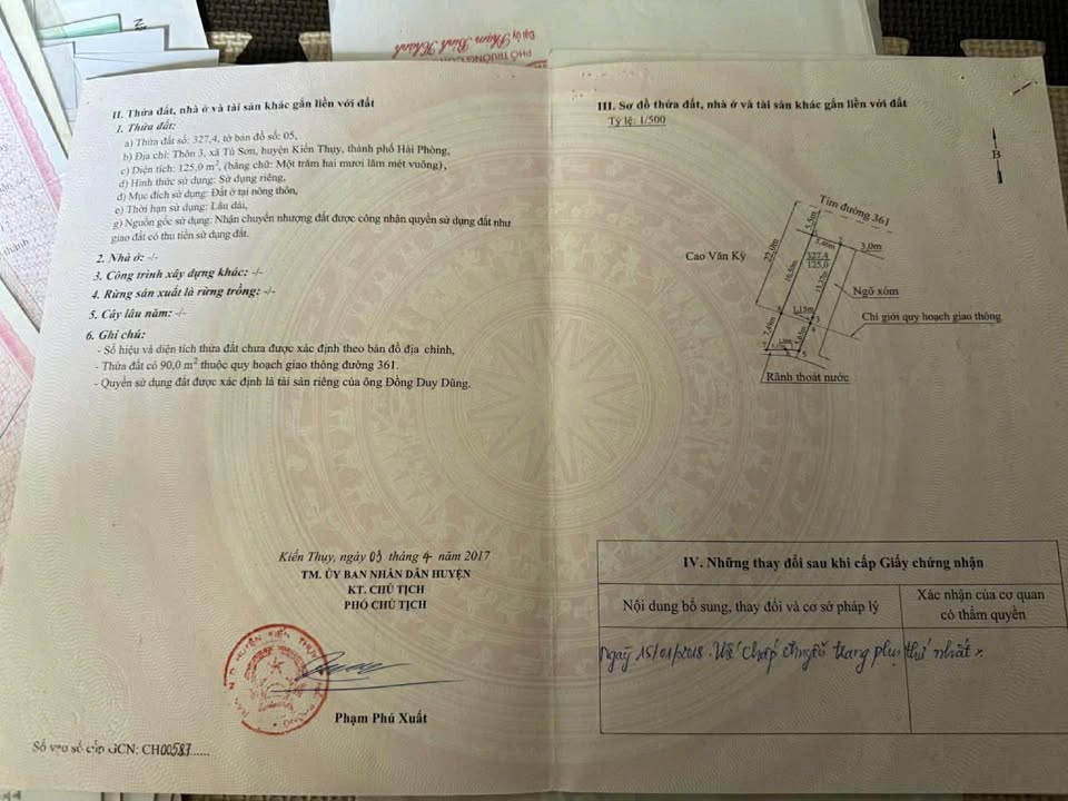 Lô đất góc Tú Sơn - Kiến Thụy 125m² giá thỏa thuận - Cơ hội đầu tư hấp dẫn!