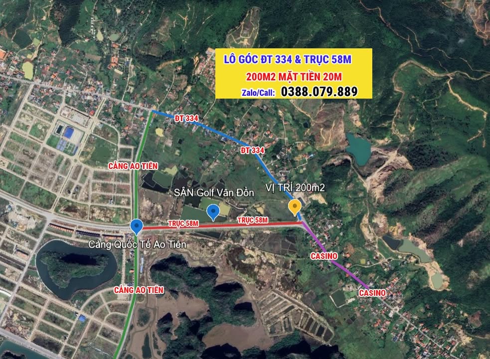 Đất nền lô góc DT334 & Đại lộ 58m, 200m² - Cơ hội đầu tư hiếm có!