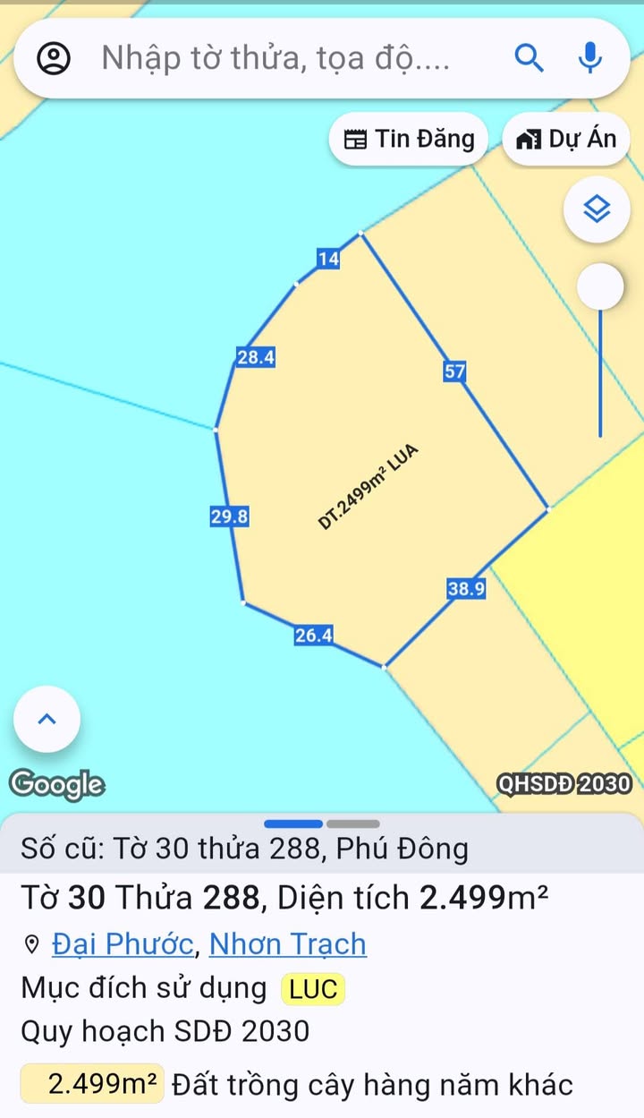 Đất nền Phú Đông Nhơn Trạch 2499m² giá thỏa thuận - Sát sông lớn, gần khu dân cư!