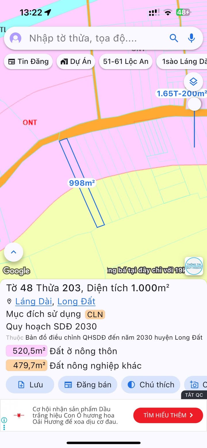 Đất nền Lộc An Đất Đỏ 360m² giá 1.85 tỷ - Cơ hội đầu tư sinh lời!