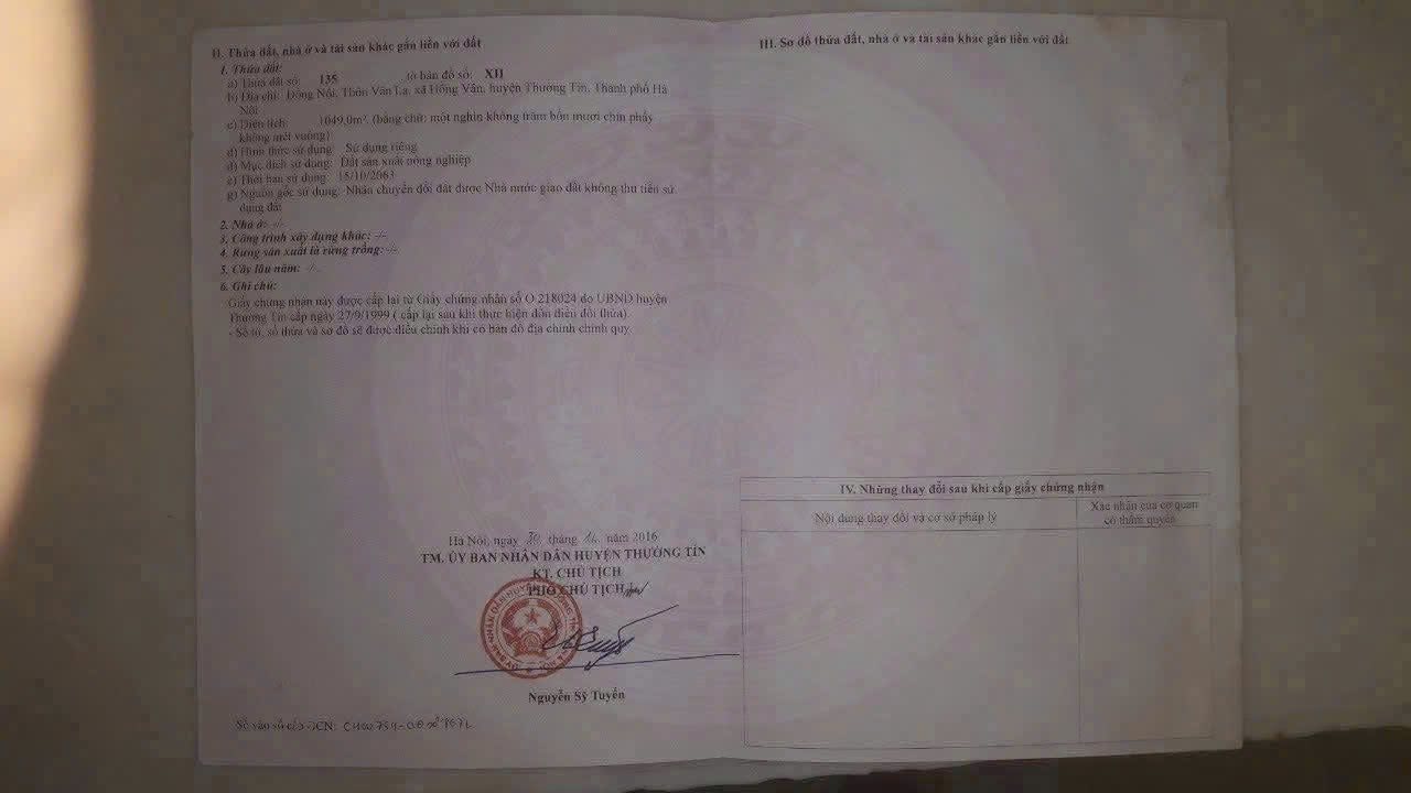 Lô đất đẹp tại Xã Hồng Vân - Thường Tín 509m² - Giá chỉ vài triệu/m²!