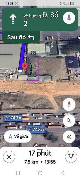 Đất nền 2 mặt tiền ĐT 743, phường Đông Hòa, 2000m² giá 85 tỷ - Cơ hội đầu tư sinh lời!