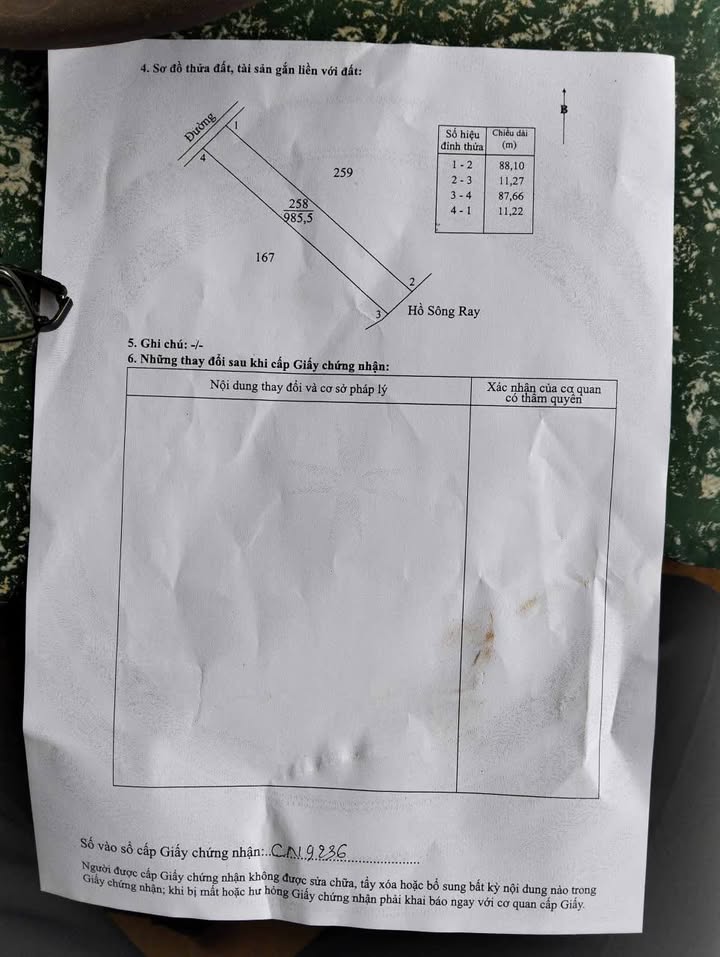 Đất nền Bàu Lâm - 1000m² giá 790 triệu - Sổ hồng chính chủ, pháp lý rõ ràng!
