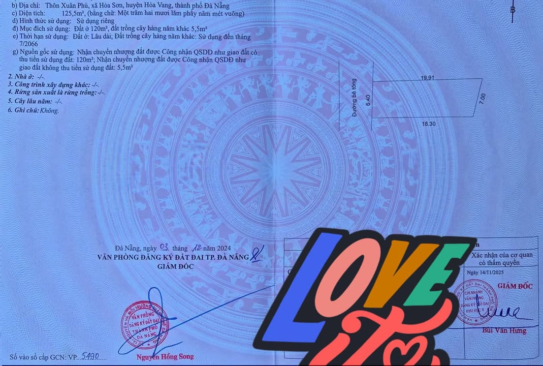 Đất nền Hòa Sơn Đà Nẵng 123m² giá 1.2 tỷ - Chỉ cần nhấc máy là được!