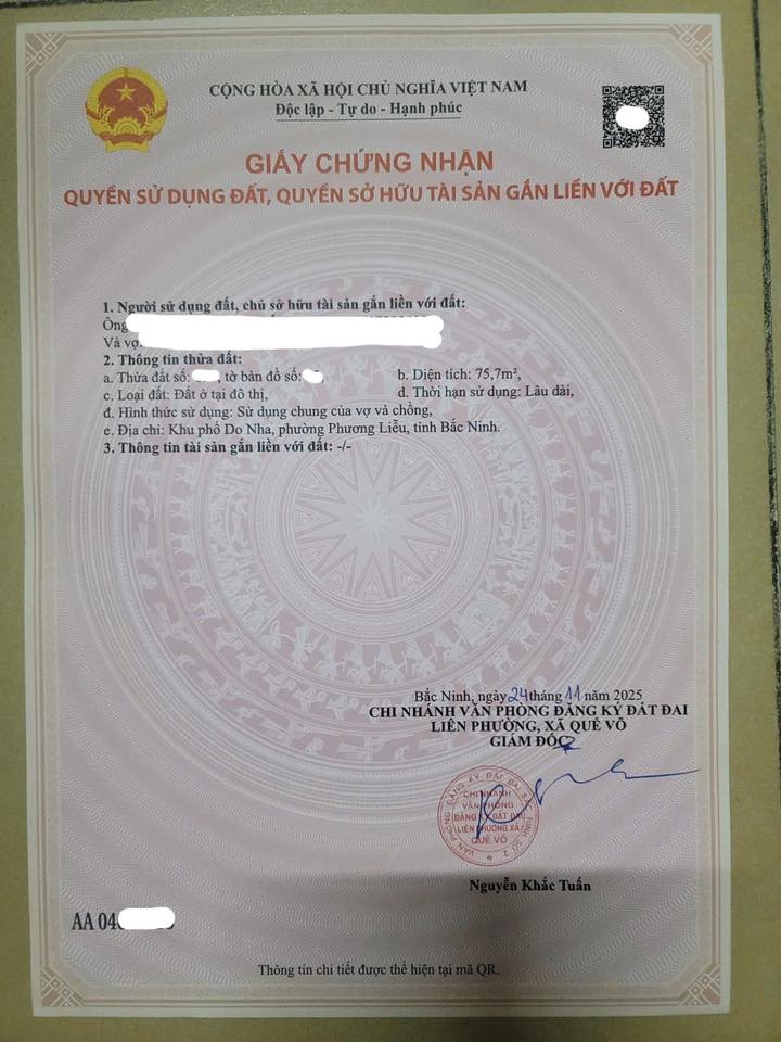 Đất nền Phương Liễu, Quế Võ 75.7m² giá 1.8 tỷ - Đường ô tô vào tận nơi!