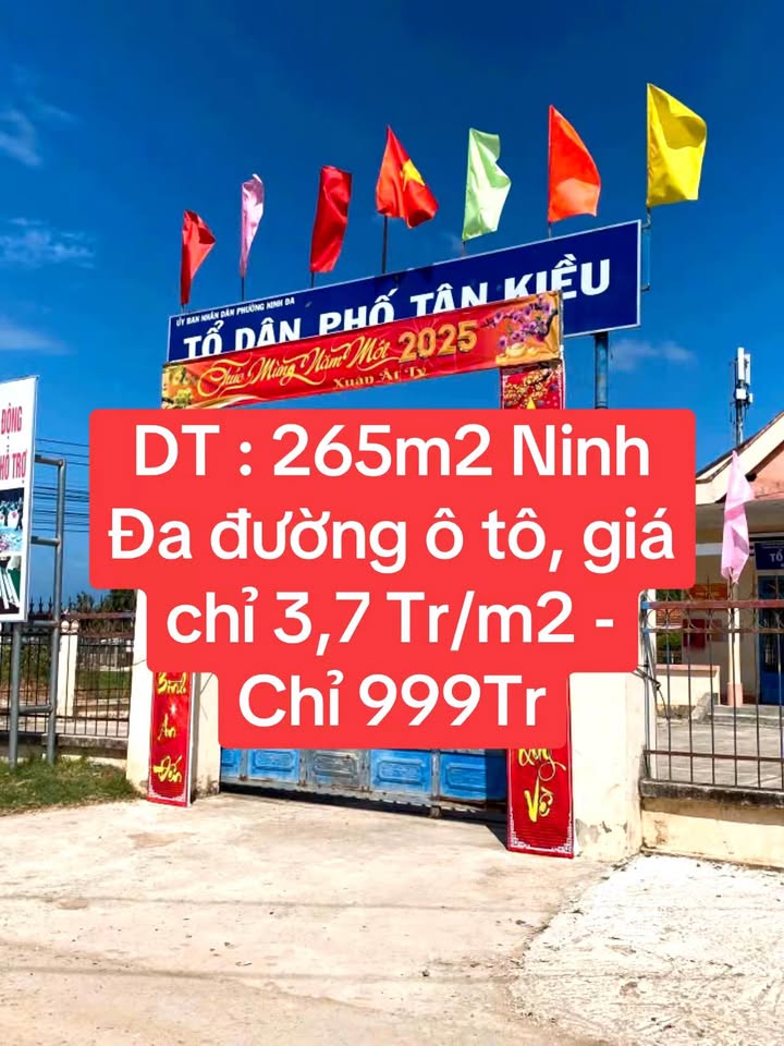 Đất nền Ninh Đa Ninh Hòa 265m² giá 990 triệu - Gần chợ và biển