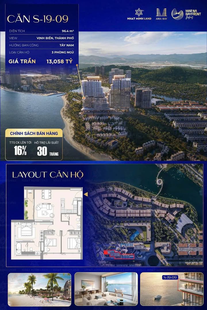 Căn hộ Aria Bay Hạ Long 96m² giá 10.704 tỷ - Độc quyền 3PN hiếm có!