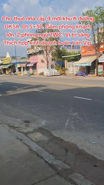 Nhà cho thuê đường DK5A, Bến Cát, 150m² - Thích hợp kinh doanh buôn bán!