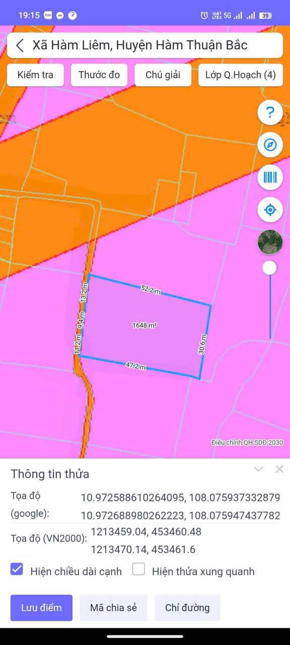 Đất thổ cư Hàm Liêm, 1650m² giá 1.3 tỷ - Khu dân cư đông đúc!