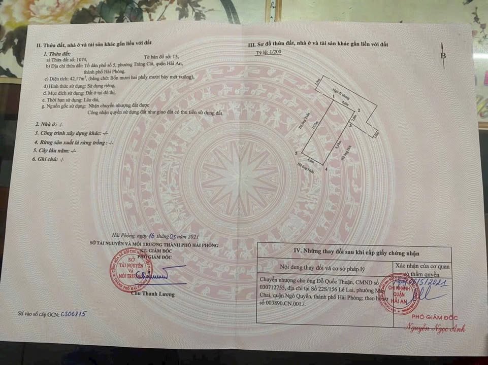 Đất mặt ngõ ô tô 295 Thành Tô, Tràng Cát 42.17m² giá chỉ 1.45 tỷ - Cơ hội đầu tư hấp dẫn!