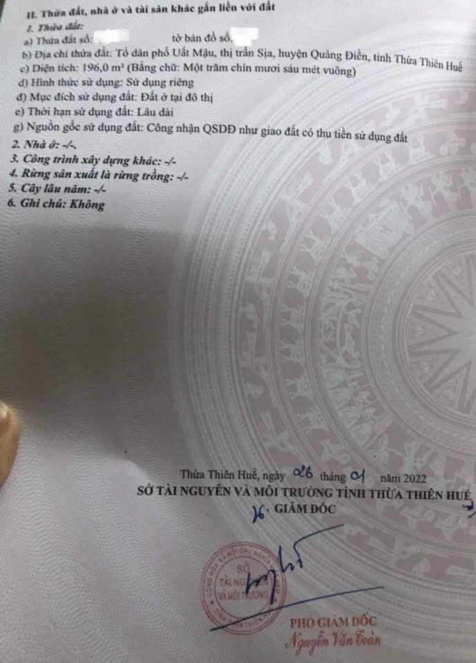 Nhà 2 tầng đường Nguyễn Dĩnh, thị trấn Sịa 196m² chỉ 1 tỷ - Sẵn sàng vào ở ngay!