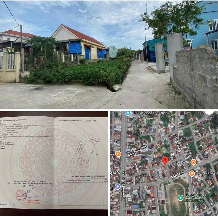 Đất 2 mặt tiền Kiệt Tân Trào, Phú Bài, TP Huế 90m² giá 1.1 tỷ - Cơ hội đầu tư tuyệt vời!