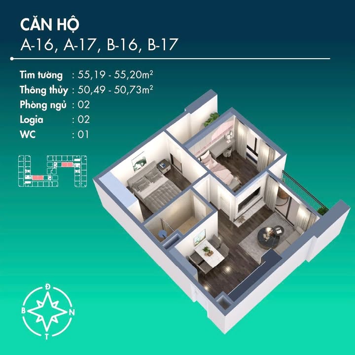 Căn hộ BenHill Thuận Giao 55m² giá 2 tỷ - Đầu tư sinh lời hấp dẫn!