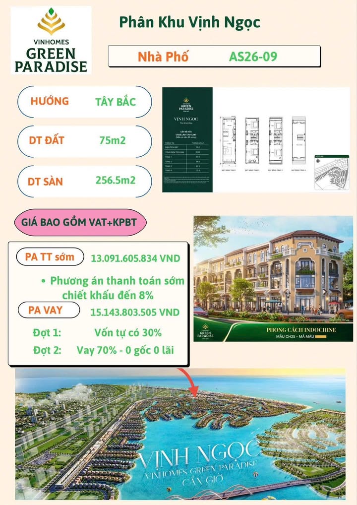 Shophouse Vinhomes Cần Giờ 75m² giá 4 tỷ - Tài sản sinh lời dài hạn!