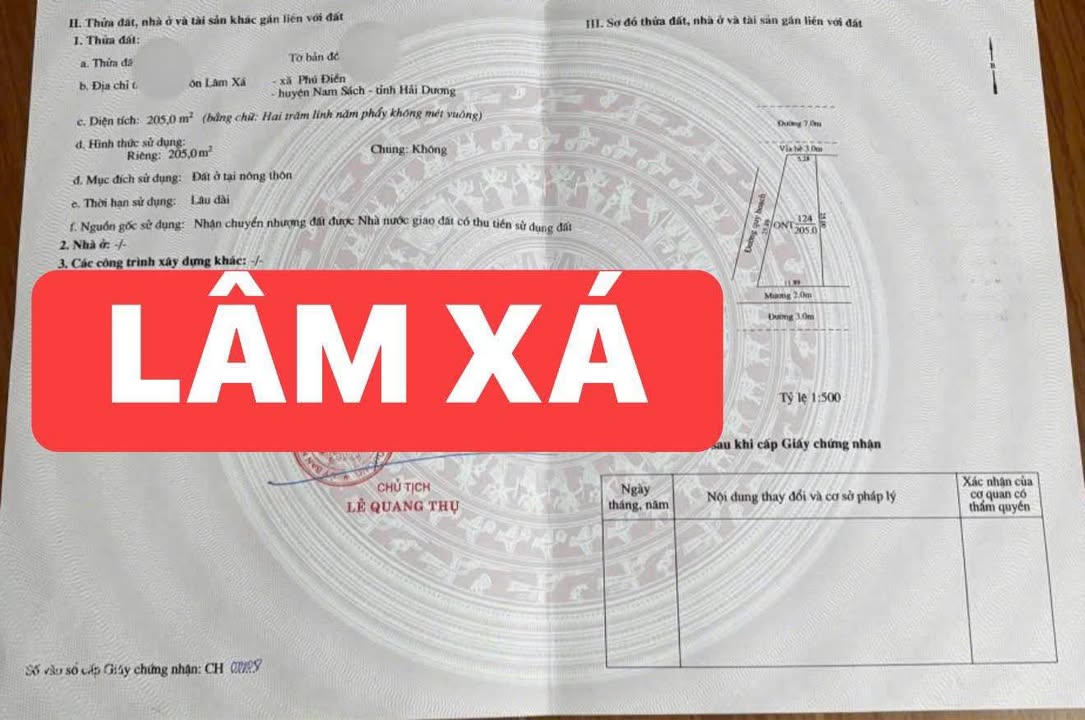 Lô đất đấu giá Lâm Xá, Phú Điền 205m² giá 2 tỷ - Cơ hội đầu tư sinh lời hiếm có!