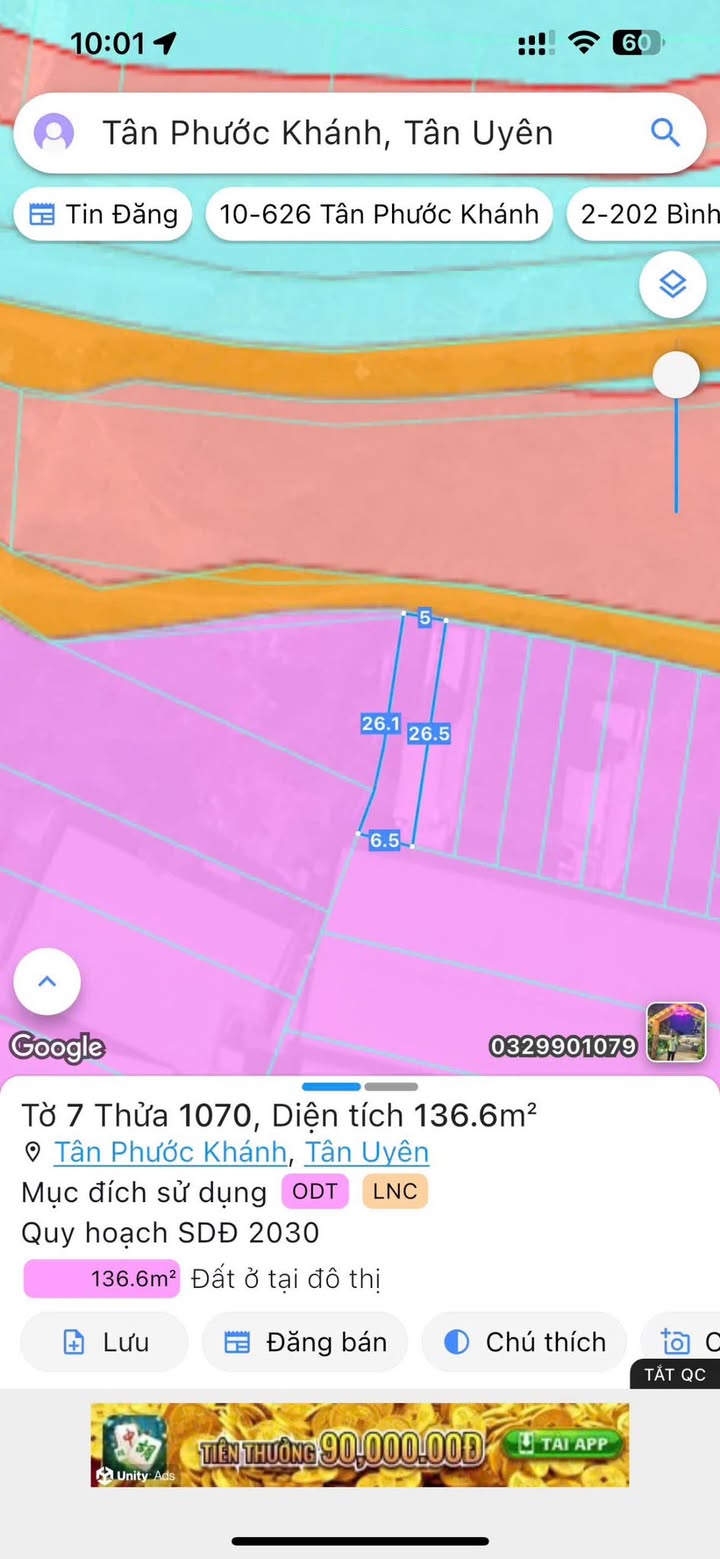 Đất nền Tân Phước Khánh Bình Dương 75m² giá chỉ 1.7 tỷ - Sẵn sàng đầu tư!